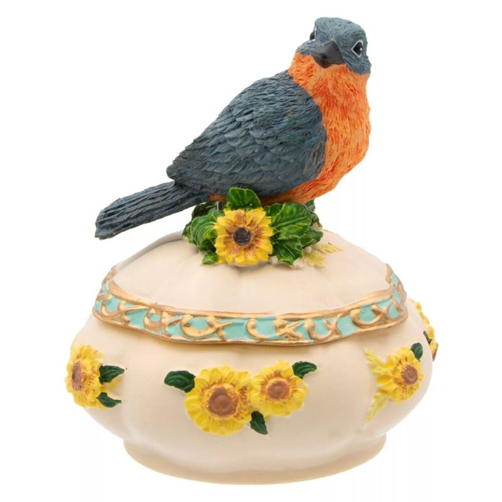 Songbird Treasures Bluebird Music Box Resin Trinket Box